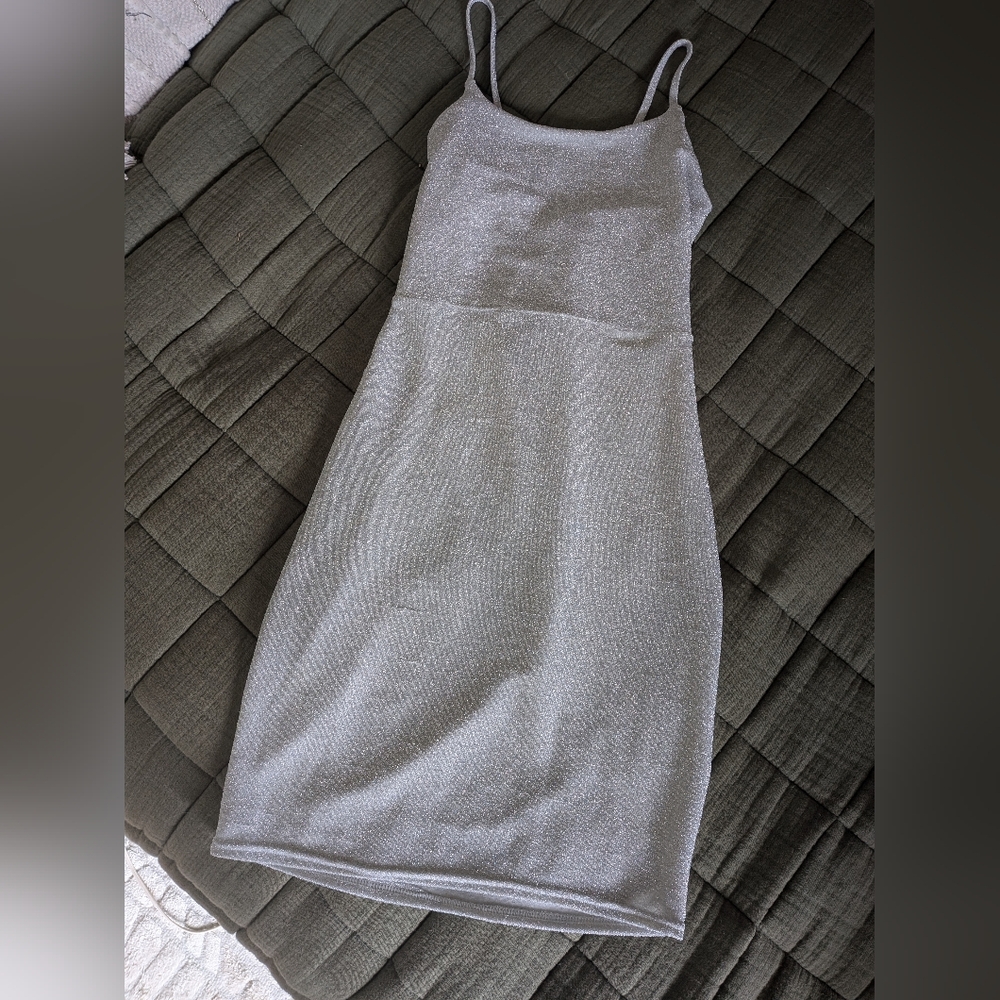 Silver Sparkle Mini Dress